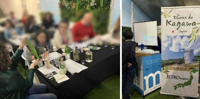 写真　バルセロ市場での試食イベントの様子（ジェトロ撮影）