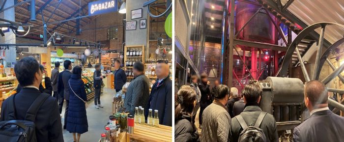 写真　産業視察の様子（ともにジェトロ撮影）