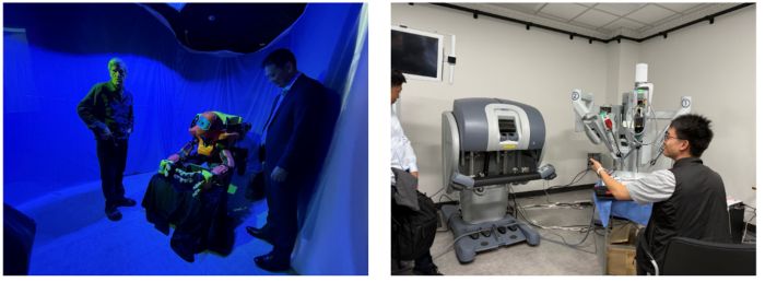 写真　（左）深海探索ロボット「オーシャン・ワン」（右）手術ロボット「ダヴィンチ」（ともにジェトロ撮影）