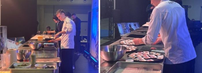 写真　「ABaC」による調理実演の様子（ともにジェトロ撮影）