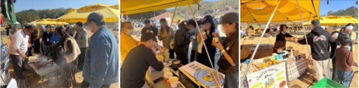 写真　集客活動（ゲーム、ドリンクの調製・販売、試食など）の様子（ジェトロ撮影）