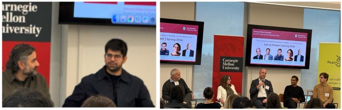 写真　（左）基調講演の様子、（右）パネルセッションの様子（ともにジェトロ撮影）