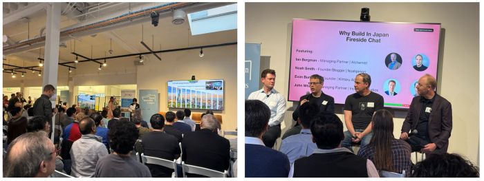 写真　（左）参加者でにぎわうイベントの様子、（右）パネル討論の様子（ともにジェトロ撮影）