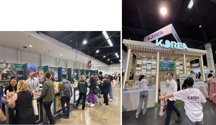 写真　（左）オーストラリアのパビリオン、（右）韓国のパビリオン（ともにジェトロ撮影）