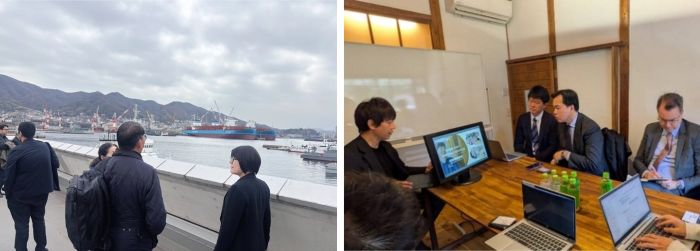 写真　海洋・海事未来研究所・Nurse and Craft訪問の様子（ともにジェトロ撮影）