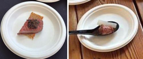 写真　地元レストランによる和牛を使った料理（ジェトロ撮影）