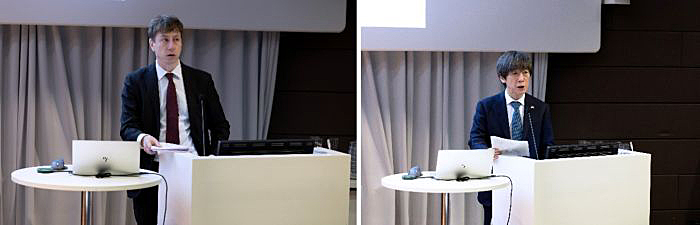 写真　（左）プイスト経済相、（右）松尾経済産業審議官（ビジネスフィンランド提供）