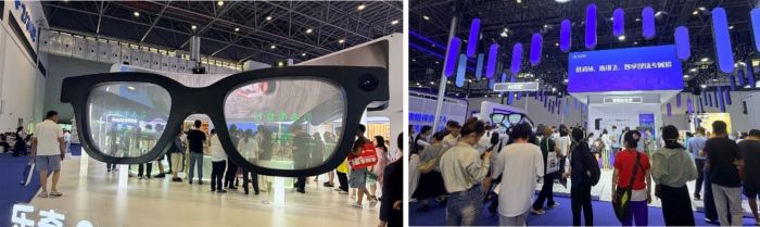 写真　AIスマートグラスの中国メーカー（ともにジェトロ撮影）