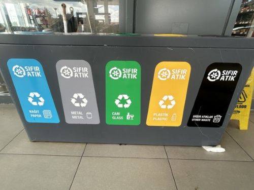 写真　資源・用途別に分別されたごみ箱（ジェトロ撮影）
