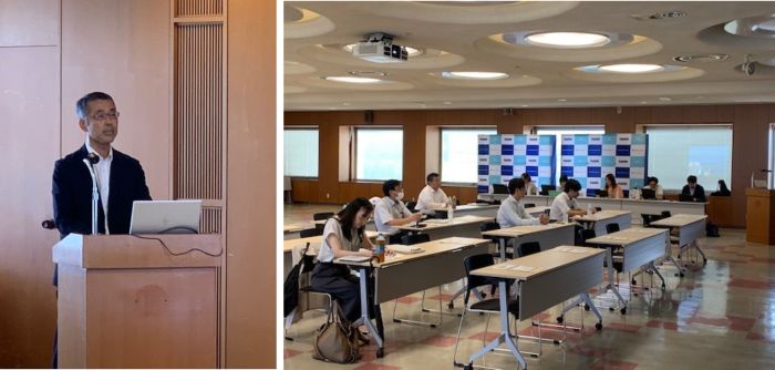 写真　講演の様子（ともにジェトロ撮影）