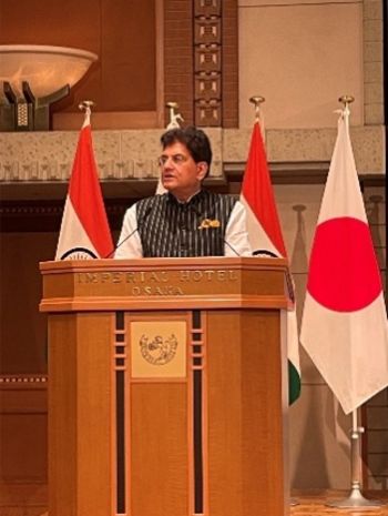 写真　基調講演を行うゴヤル商工相（ジェトロ撮影）