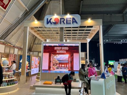 写真　文化コンテンツを取り入れた韓国パビリオン（ジェトロ撮影）